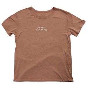 Zoe + Liv Choose Happiness Short Sleeve Tee - Medium, Pink